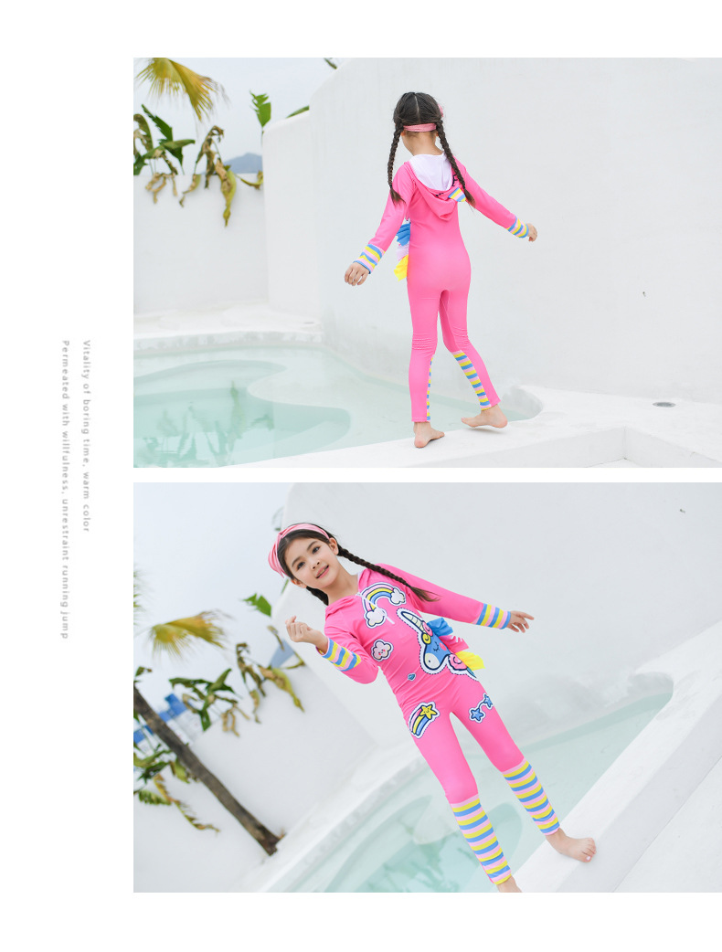 Children's swimsuit girl boy one-piece anti-sui long sleeve