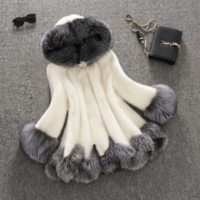 Faux fur mink fur coat White - Shop at LoveMi