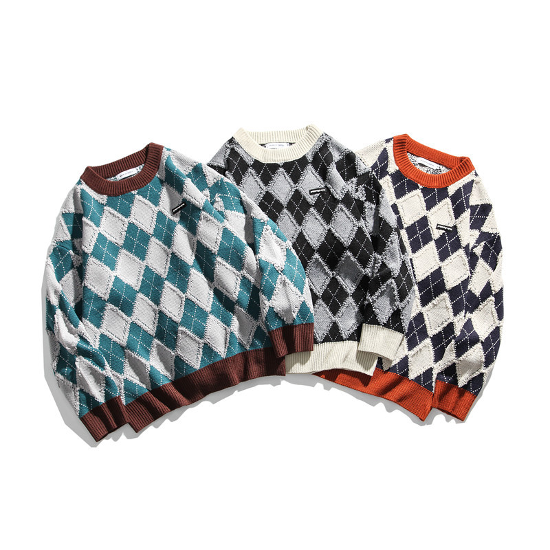  new British couple trend knit sweater women