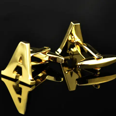 A-Z Plated 14K Gold Letters Cufflinks