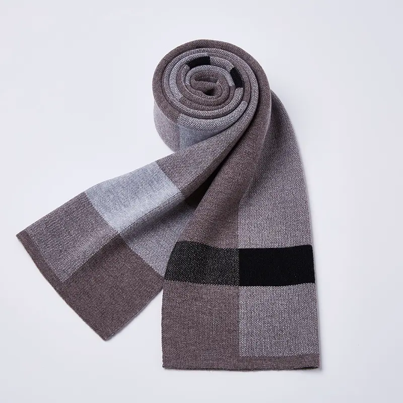 Plaid Knitted Wool Scarf
