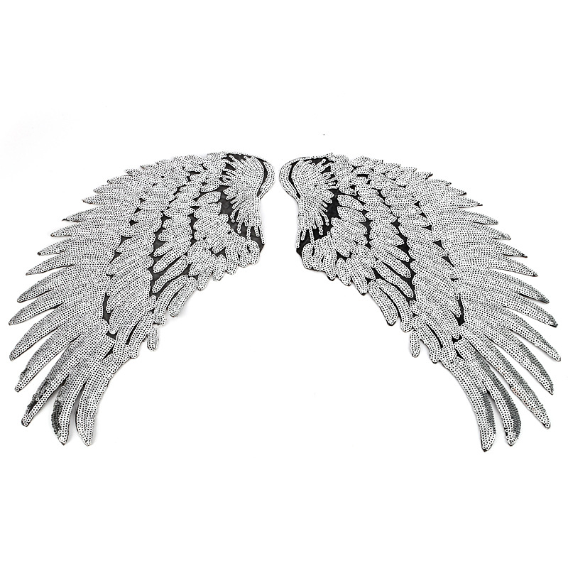 Embroidered sequin feather wings high-end — image 1
