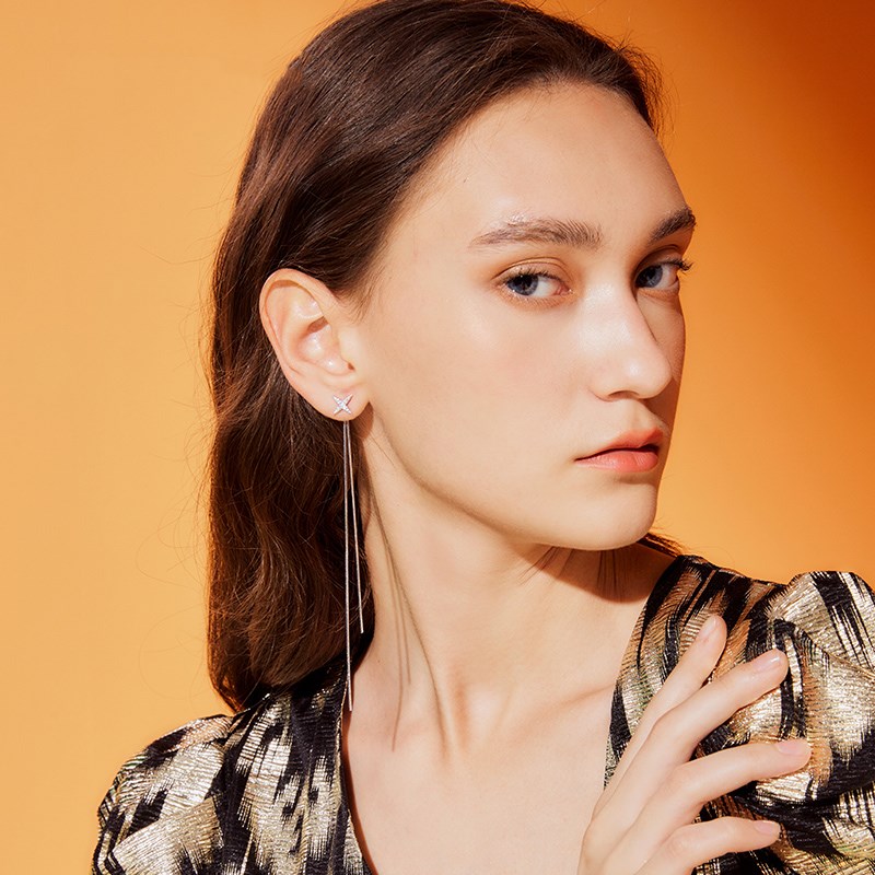 Asymmetric star stud earrings female temperament