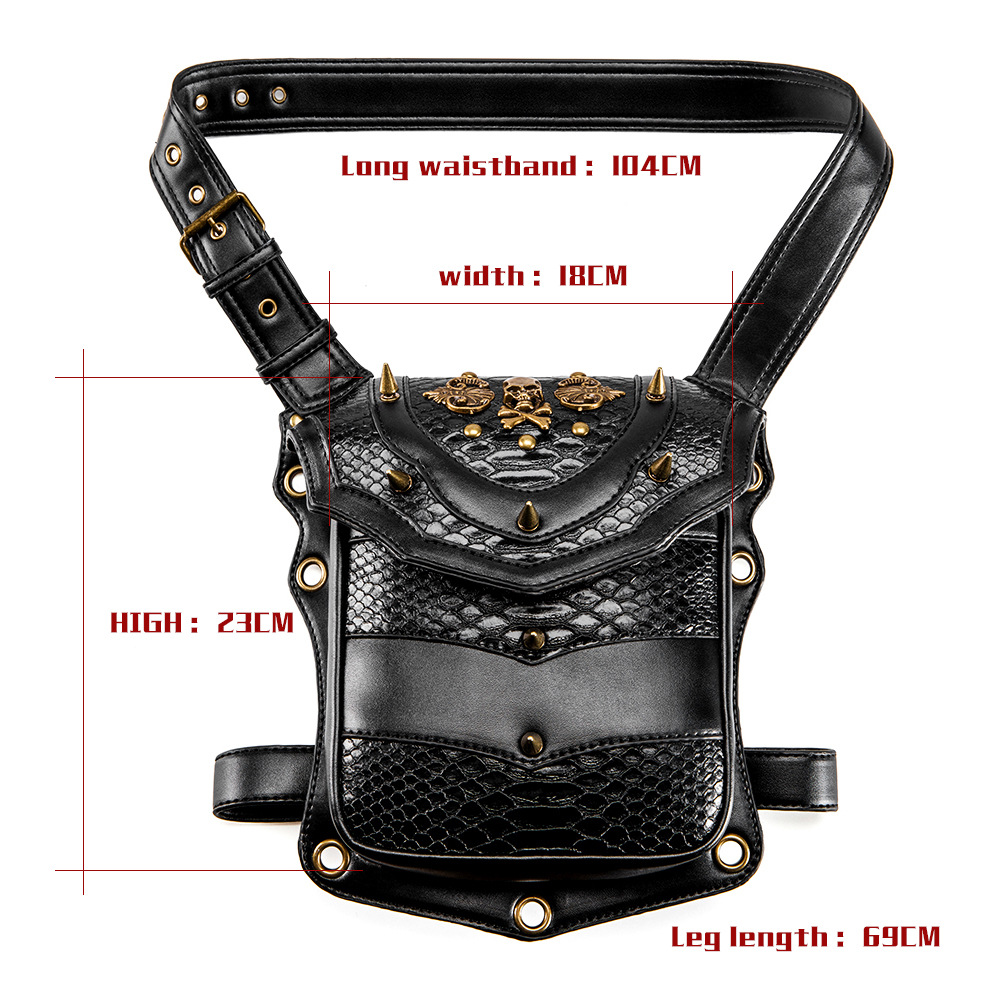 Euro American Punk Skull locomotive neutral outdoor waist bag