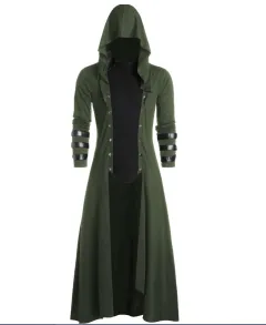 Men's Vintage Court Gothic Evening Dress - Green - View 1
