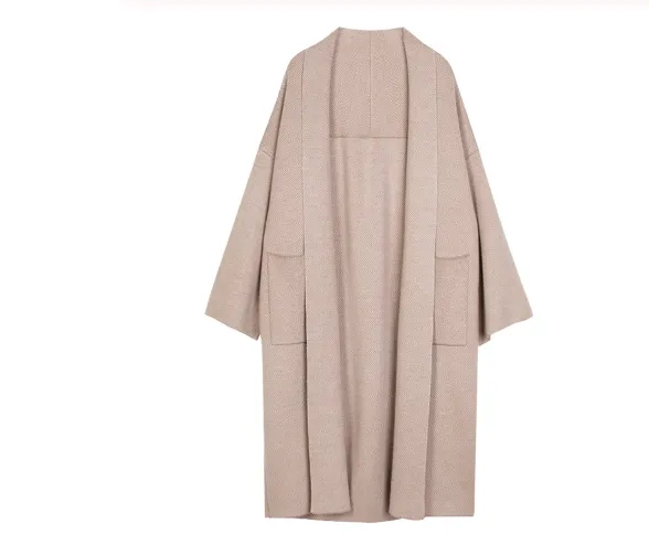 Mid length sweater coat knit cardigan Camel - Shop at LoveMi