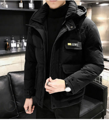 Hooded cotton-padded jacket