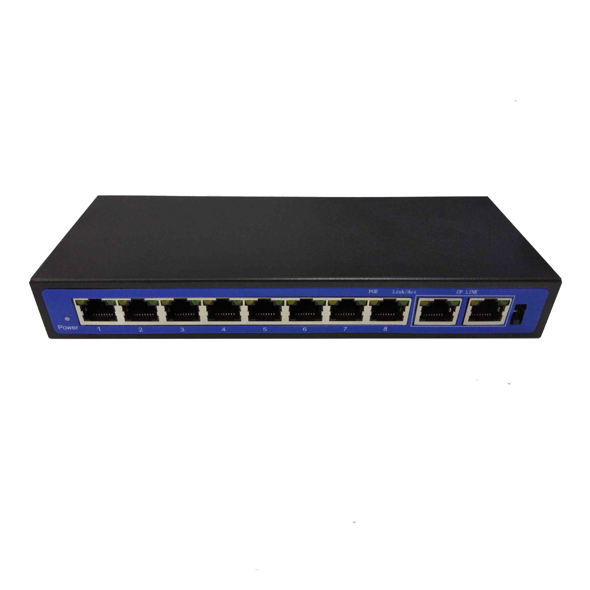 8+2 power 10 port 100M POE switch wireless AP 48V external power supply 5