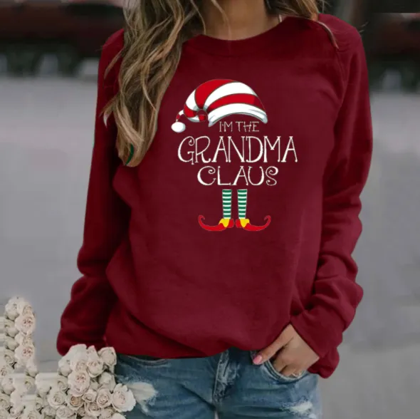 Women's Sweatshirt Grandma Claus Women's Hoodie Red - Shop at LoveMi