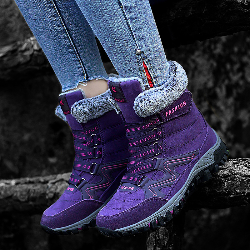 Plush thickened high-top warm cotton shoes