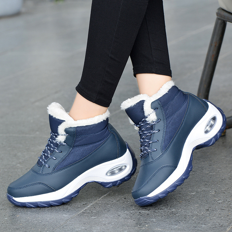 Winter plus velvet cotton shoes air cushion in tube women's shoes