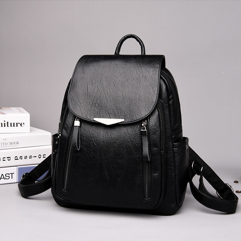Backpack ladies all match small backpack casual fashion travel school bag Black - Shop at LoveMi