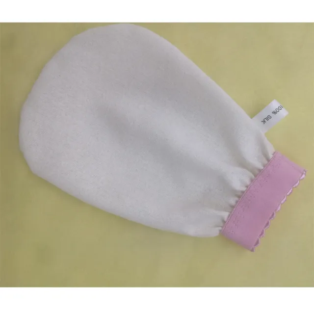 Silk exfoliating beauty scrubbing gloves White - Shop at LoveMi