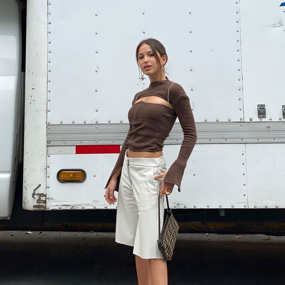 Flared Sleeve Round Neck Top Sling Slim Two-Piece Vest