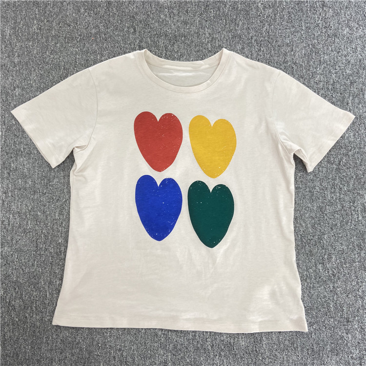 Niche art 4 color heart round neck short sleeve - 9