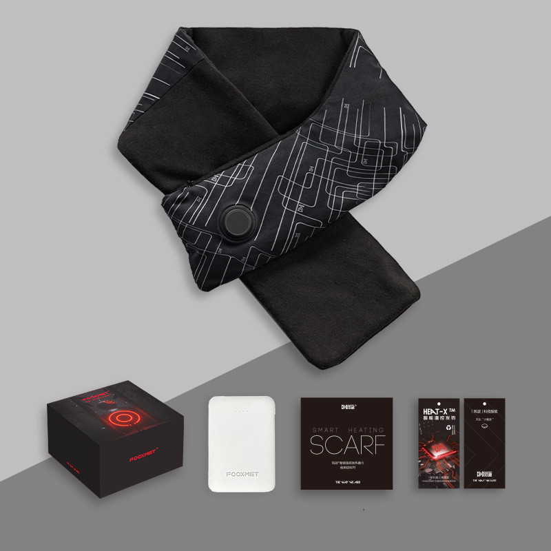 Smart temperature control heating scarf for cold