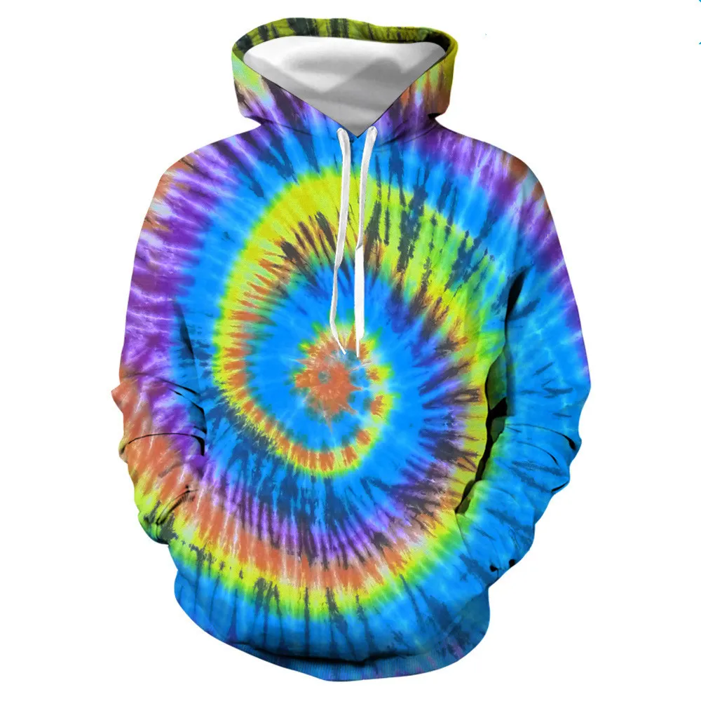 Tie-dye digital print pullover hoodie - Pys13852-S