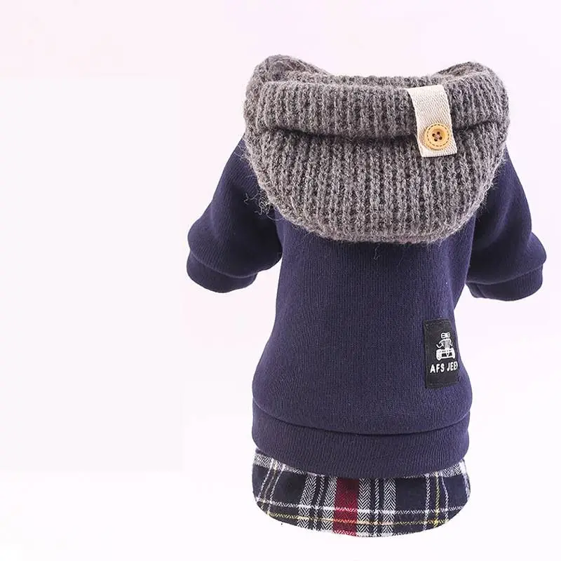 Autumn And Winter Four-legged Small Dog Padded Coat - 7Blue