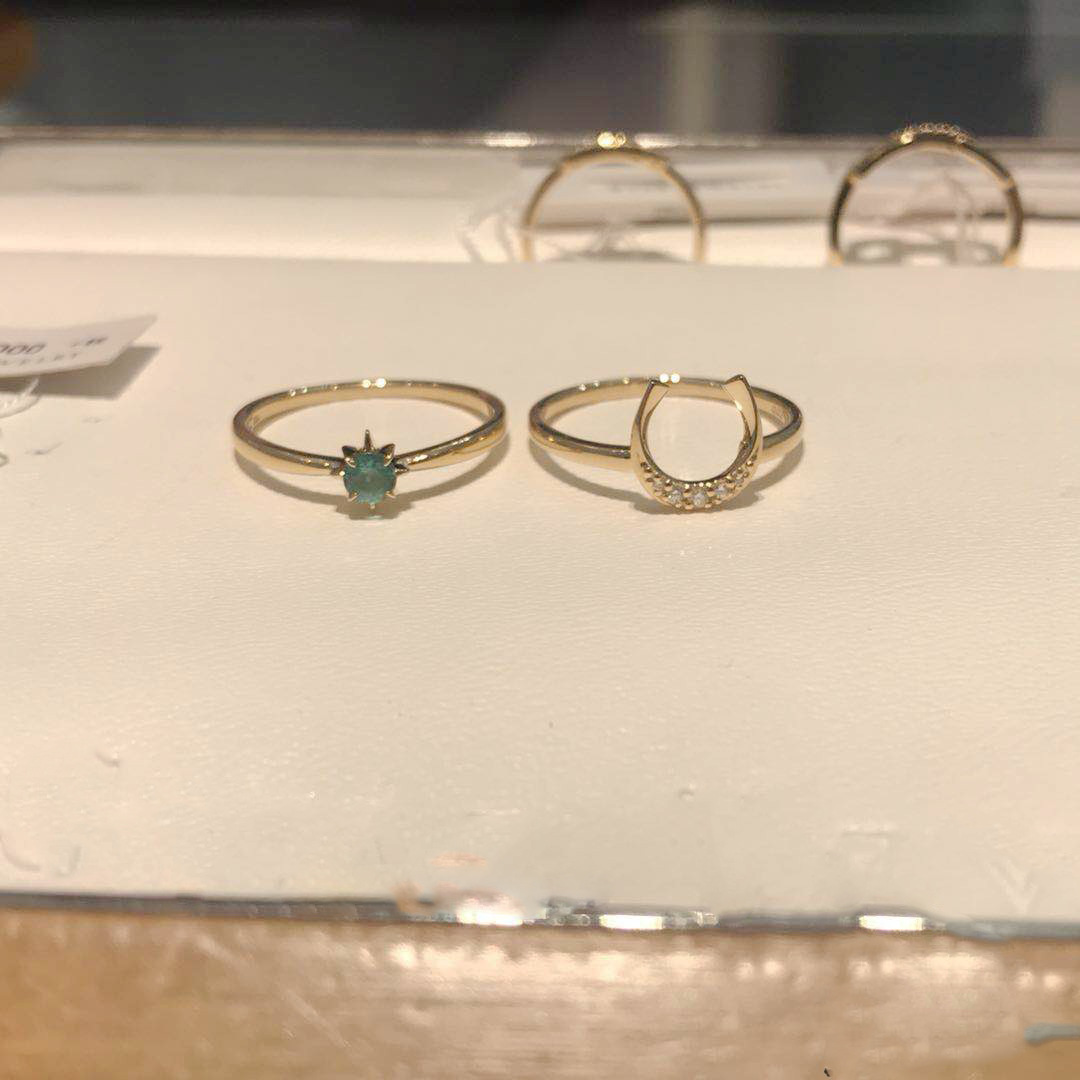 Sterling silver s925 plating 18k yellow gold emerald ring