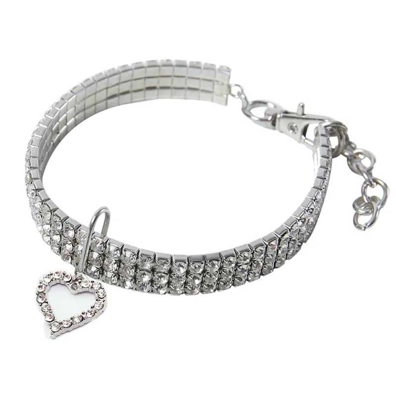 Elastic pet dog necklace - White
