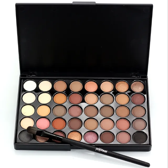 Palette Matte Eyeshadow Pallete Glitter Powder Eye Shadow Earth Shadow Brush Set 40 Colors 1 With Brush - Shop at LoveMi