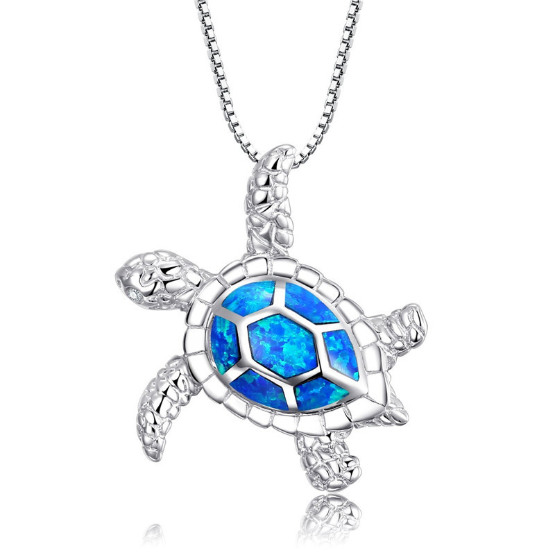 Little Turtle Opal Pendant Blue - Shop at LoveMi