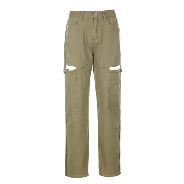 Temperament Korean loose and versatile straight leg pants Army Green - Shop at LoveMi