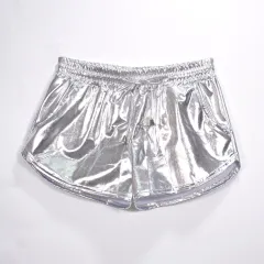 Lace-up PU shorts - White - View 1