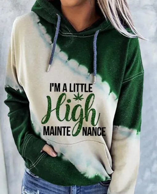 Ins Hot Maple Leaf High Print Women's Sweater Green - Shop at LoveMi