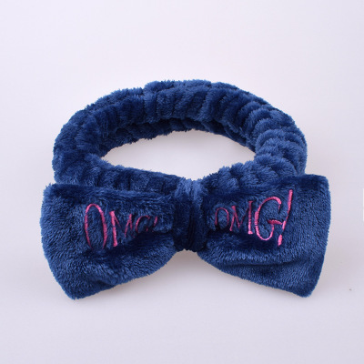 Coral velvet butterfly end hair band Navy Blue - Shop at LoveMi