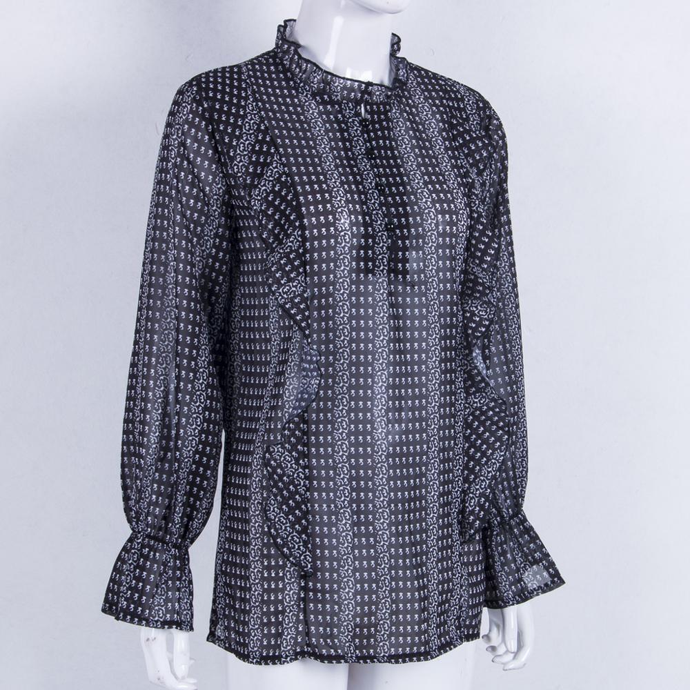 Fungus V-neck chiffon shirt