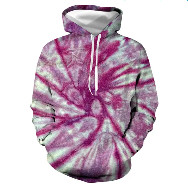 Tie dye digital print pullover hoodie Pys13854 4Xl - Shop at LoveMi