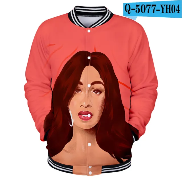 Color Printing Casual Stand Collar Baseball Uniform - Shop at LoveMi
