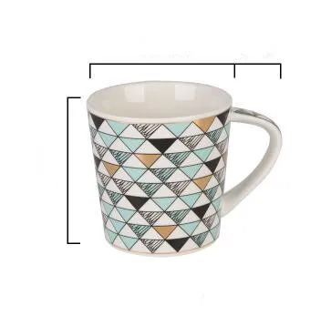 Scandinavian style geometric triangle mug Green - Shop at LoveMi