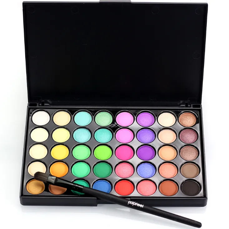 Palette Matte Eyeshadow Pallete Glitter Powder Eye Shadow Earth Shadow Brush Set - 40 Colors 2 With Brush