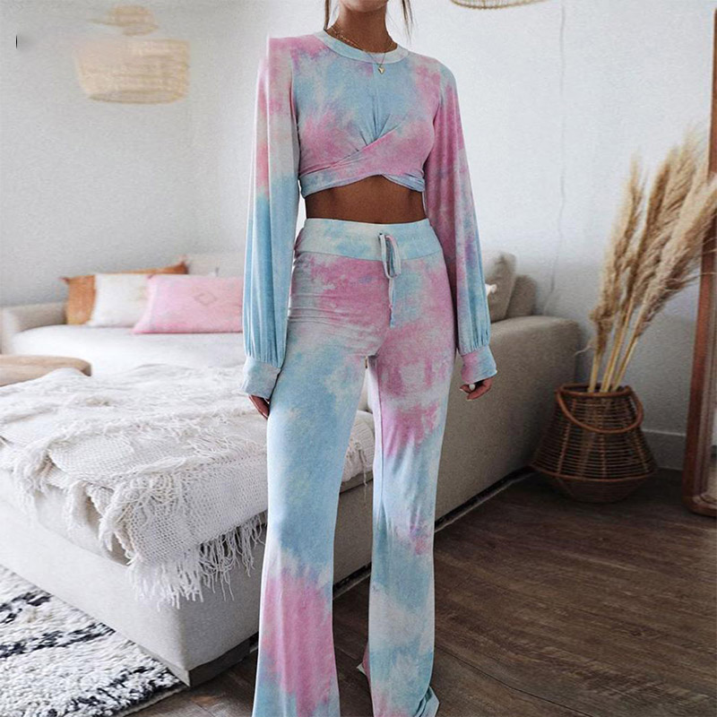 Tie-dye twisted clothes suit
