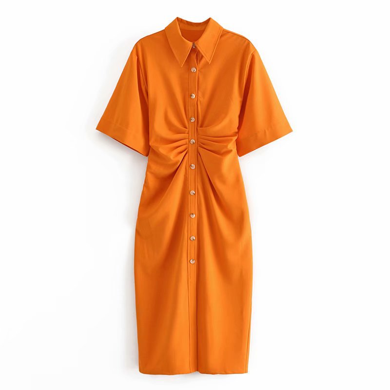 Pleated shirt dress
