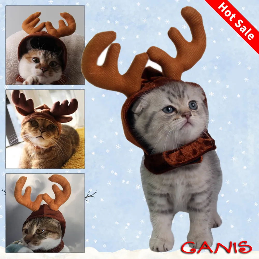 Christmas Pet Cat Dog Elk Deer Hat Reindeer Headband