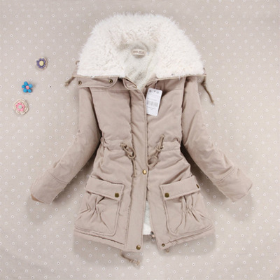 Candy-colored waist-strap cotton coat