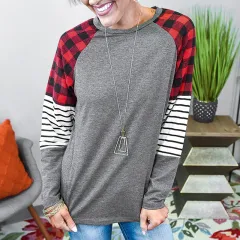 Turtleneck long-sleeved round neck colour matching all-match t-shirt - Lattice-S - View 1