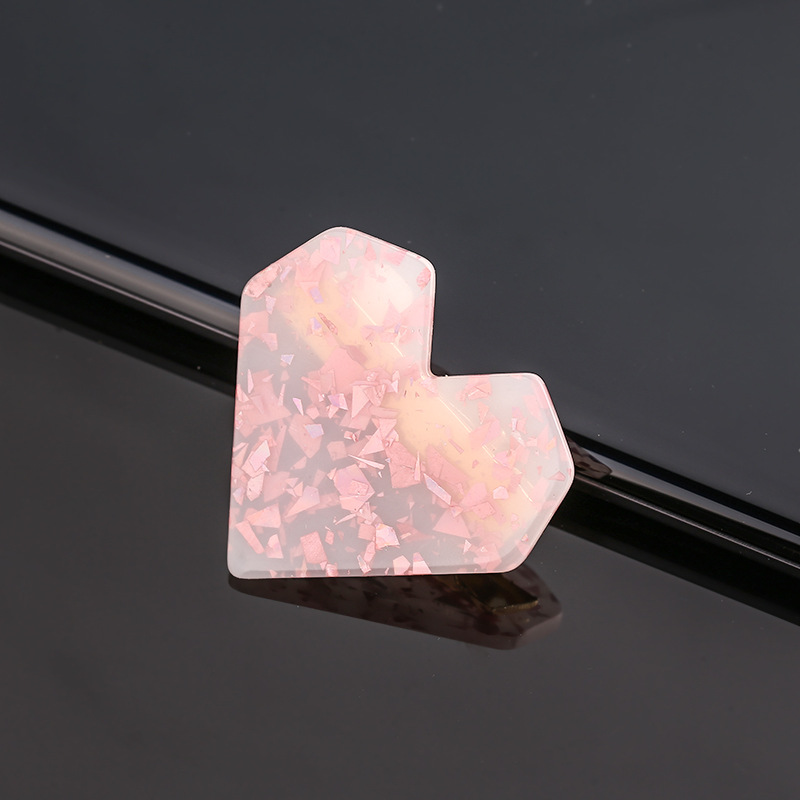 New word clip ins net red love acetate hairpin Pink - Shop at LoveMi