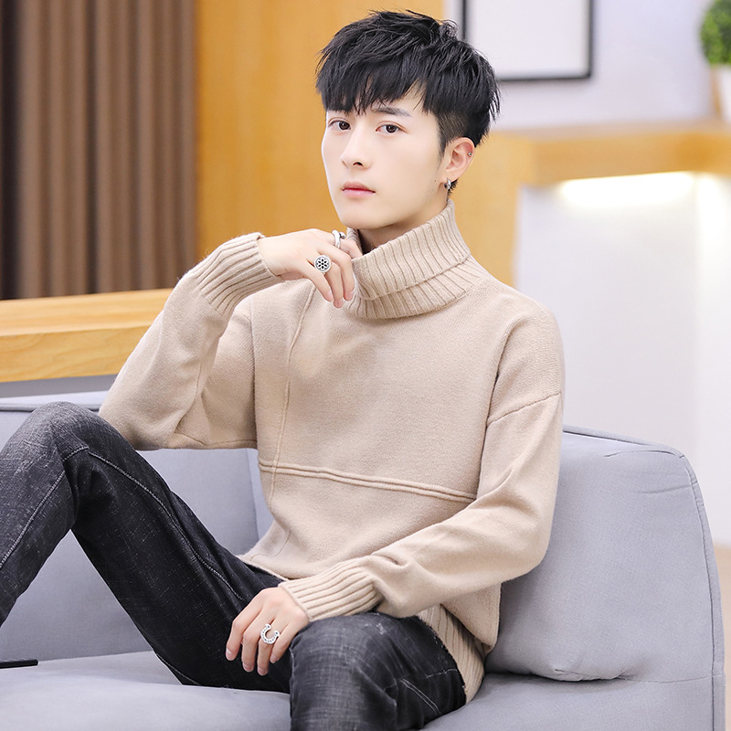 Men's thick warm high neck sweater sweater
