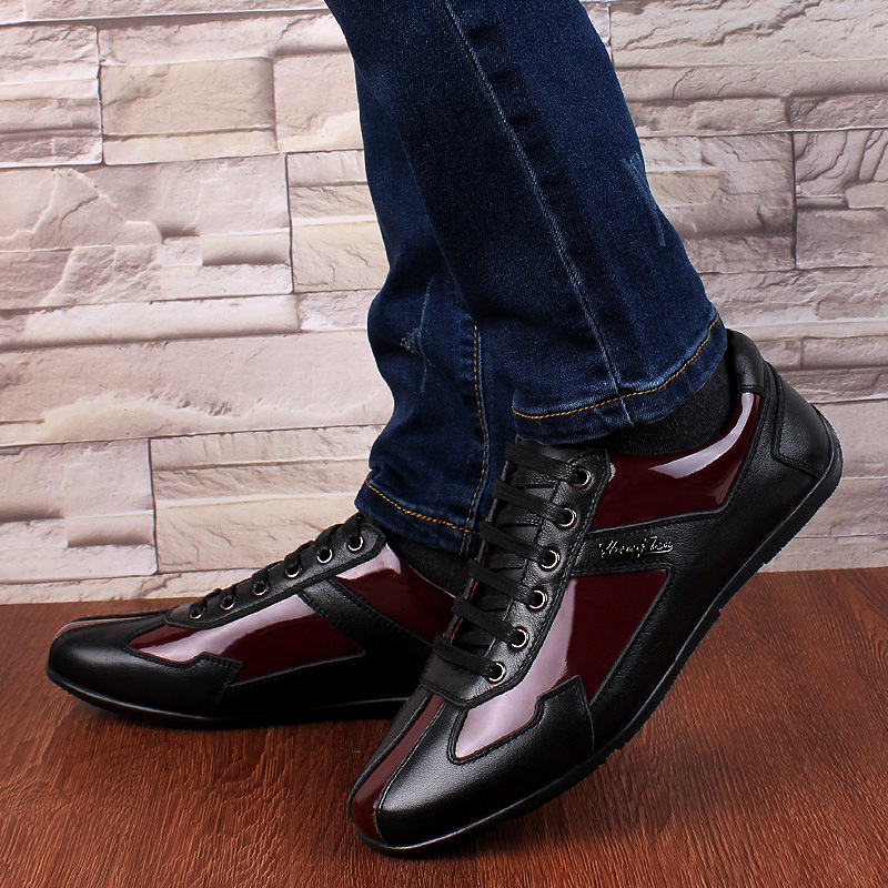 Men's first layer leather Korean shoes