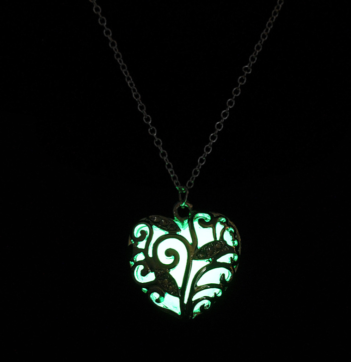 Night Glowing Heart Pendant Love Heart Necklace Necklace Pendant