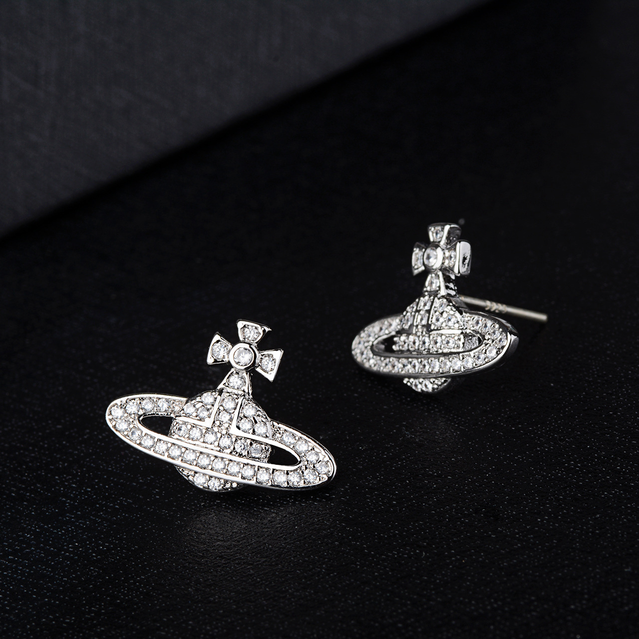 Korean Zircon Female Temperament Personality Geometric Earrings