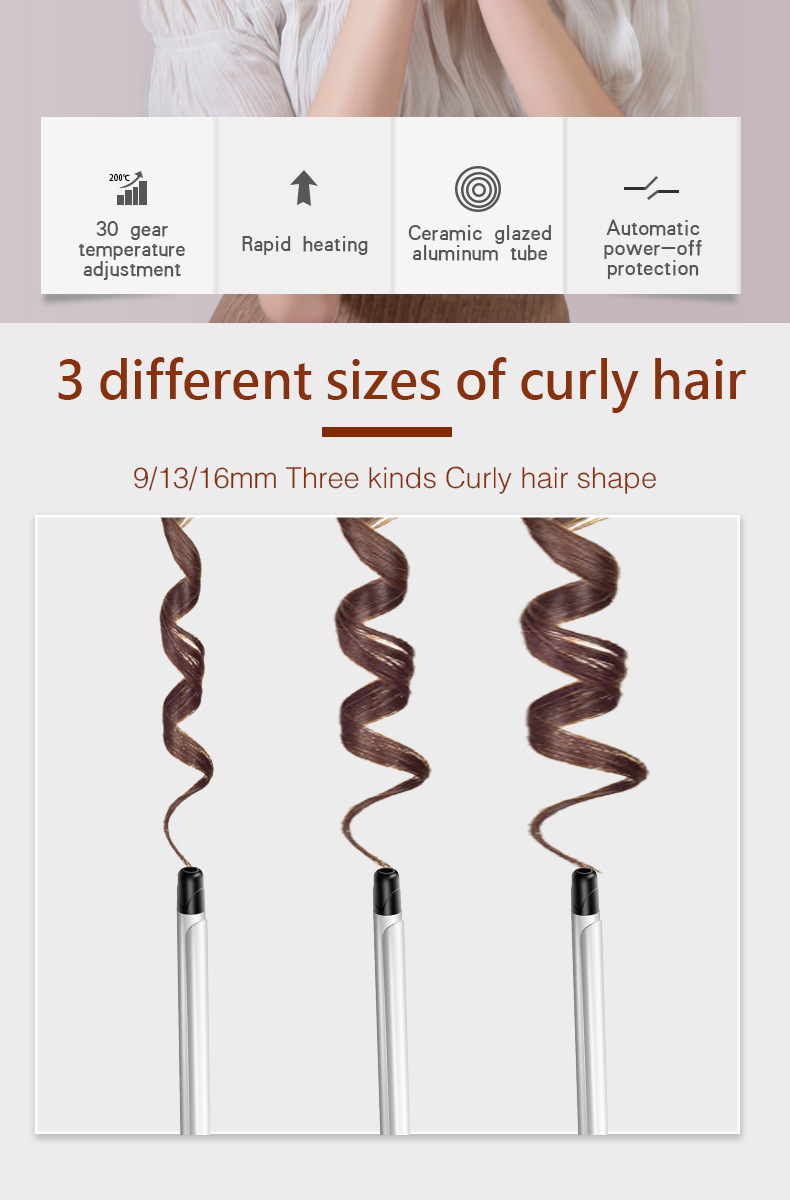 Bangs instant noodle wool curling iron teddy white