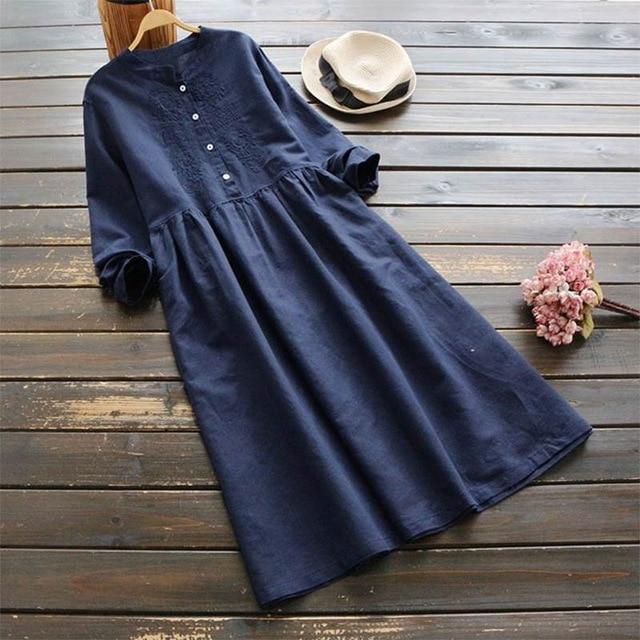 Embroidered Long Shirt Dress, picture 6 of 6