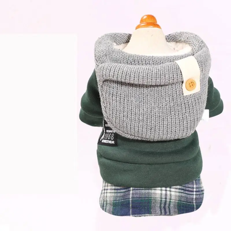 Autumn And Winter Four-legged Small Dog Padded Coat - 8Green