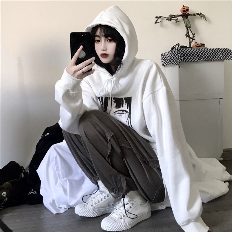 Thickened And Fleecy Loose Hoodie With Long Sleeves