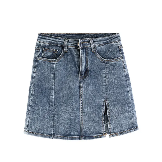 Split denim skirt Blue - Shop at LoveMi
